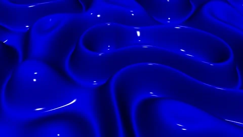Waves of Blue Paint, 3D Render, Background, Exclusive, Reflection Stock Footage 268762397