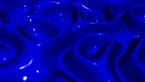 Waves of Blue Paint, 3D Render, Reflection, Background, Exclusive Stock Footage 268762416
