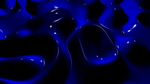 Waves of Blue Paint, Background, 3D Render, Reflection, Exclusive Stock Footage 268762217