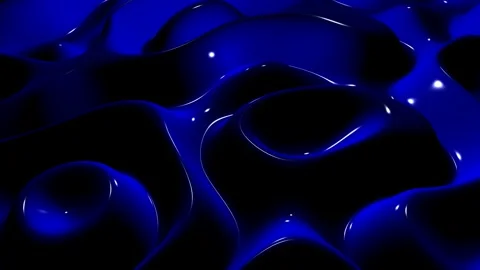 Waves of Blue Paint, Background, 3D Render, Exclusive, Reflection Stock Footage 268762233