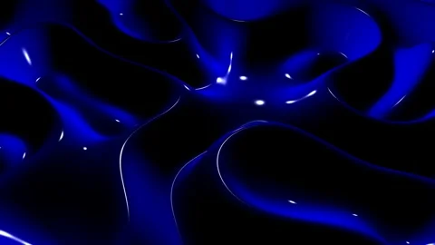Waves of Blue Paint, Background, Exclusive, Reflection, 3D Render Stock Footage 268762207