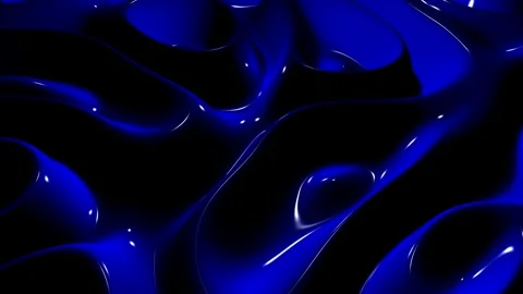 Waves of Blue Paint, Background, Reflection, Exclusive, 3D Render Stock Footage 268762198