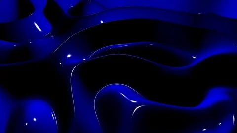 Waves of Blue Paint, Background, Reflection, 3D Render, Exclusive Stock Footage 268762203