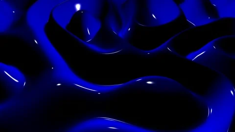Waves of Blue Paint, Reflection, Background, Exclusive, 3D Render Stock Footage 268762237