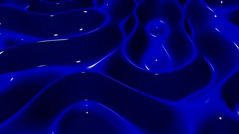 Waves of Blue Paint, Reflection, Exclusive, 3D Render, Background Stock Footage 268762255