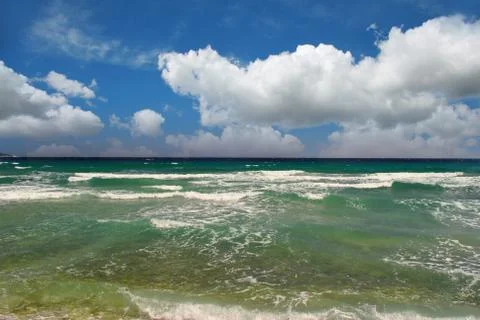 Waves On The Blue Sea Foto stock