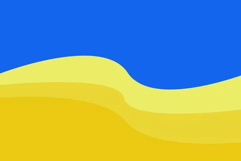 Waves on blue-yellow background, colours of Ukraine Stock Illustration