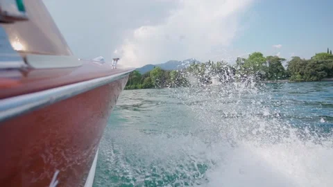Waves from a boat close-up Stock Footage 223346340
