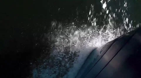 Waves from a Boat Stock Footage 48632971