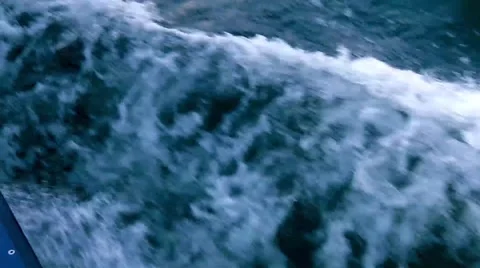 Waves from a Boat Stock Footage 48632979
