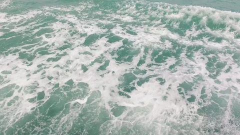 Waves from a boat Stock Footage 86314571