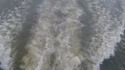 Waves. Boat on the river. Video stock 39616786