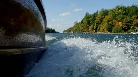 Waves from Boating Stock Footage 12527458