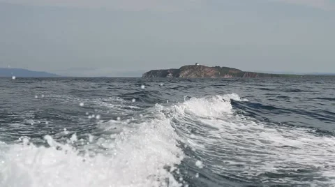 Waves from the boats Stock Footage 55109405