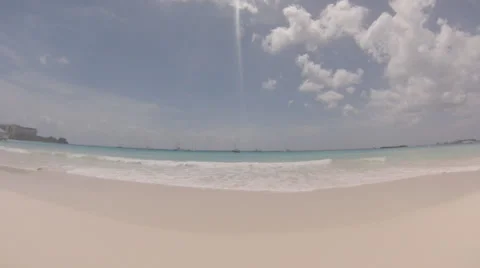 Waves on boatyard beach Stock Footage 39395655