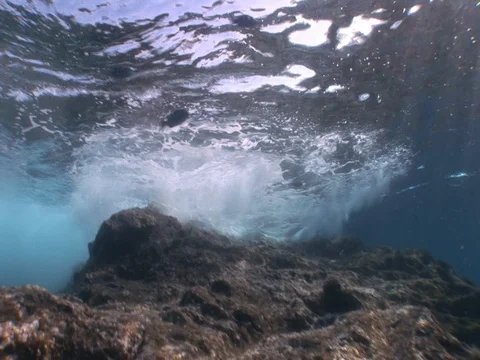 Waves break above Stock Footage 98503359