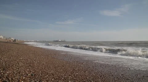 Waves break on Beach Seafront | HD 1080 Stock Footage 47717233