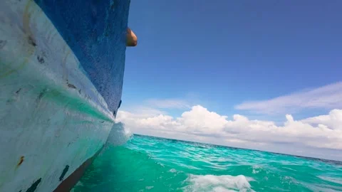 Waves Breaking Against A Boat Stock Footage 317919783