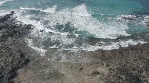 Waves Breaking at beach. Atlantic Ocean. Fuerteventura North Island Stock Footage 121784360