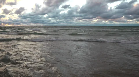 Waves Breaking on Beach Stock Footage 30461536