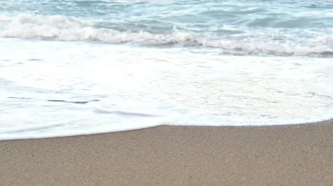 Waves Breaking on the Beach Stock-Footage 48926444