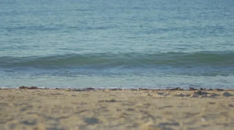 Waves breaking on a beach Video stock 65786849