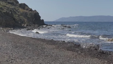 Waves breaking on Beach Stock Footage 89711121