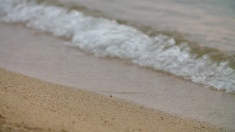 Waves breaking on the beach Stock Footage 261350962