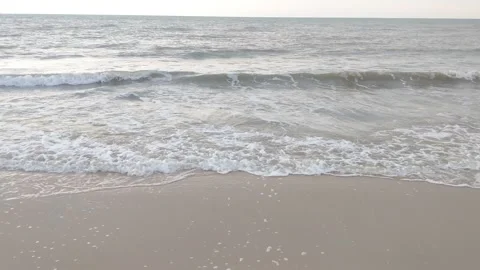 Waves breaking on the beach Stock Footage 283374001