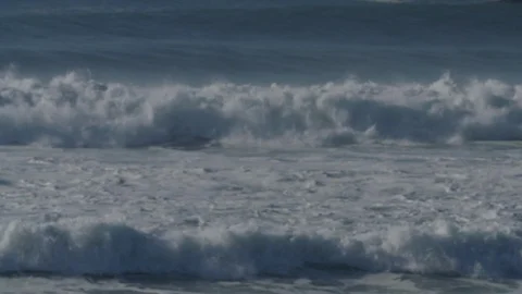 Waves breaking on the beach - Slow motion Stock Footage 105315137