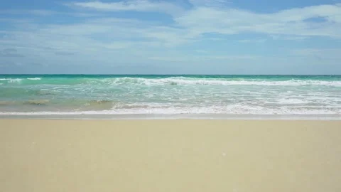 Waves breaking on the beach for sunlight and summer day.  Stock Footage 156854955