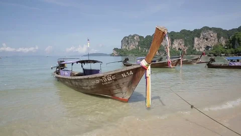 Waves breaking beneath a boat  Stock Footage 81756812