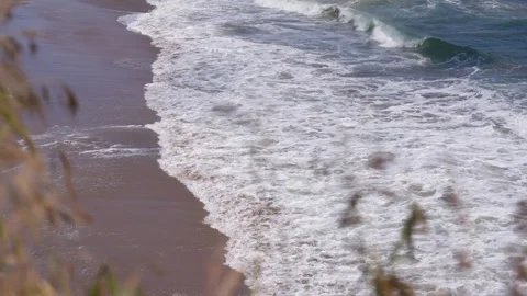 Waves Breaking Big Sur Pacific Coast Highway California PCH Aerial Drone Stock-Footage 246702980