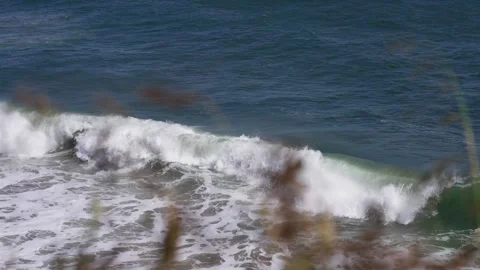 Waves Breaking Big Sur Pacific Coast Highway California PCH Aerial Drone 스톡 동영상 246702989