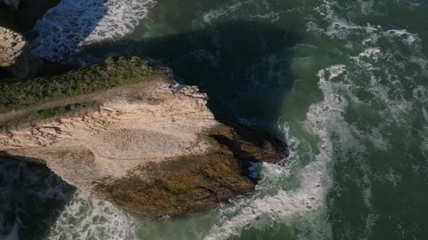 Waves Breaking Big Sur Pacific Coast Highway California PCH Aerial Drone Видео 246703027