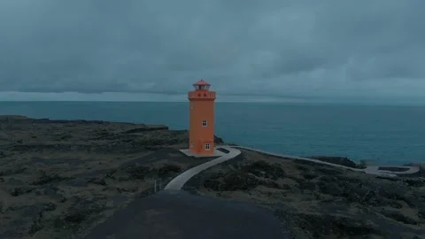 Waves breaking on the black rock cliff of western Icelandic coast, Snaefellsnes Stock Footage 98261889