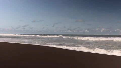 Waves Breaking on a Black Sand Beach. Jaco, Costa Rica. Stock Footage 243389628