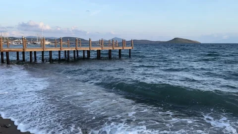 Waves Breaking On A Bodrum Beach Stock Footage 230913822