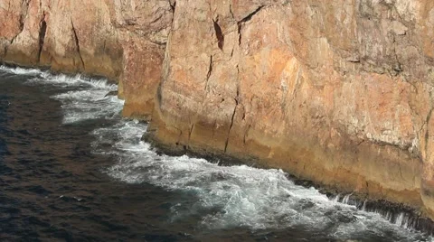 Waves breaking on Cliff. Stock Footage
