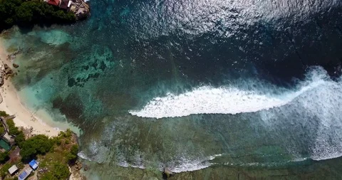 Waves Breaking from Drone Video stock 120682454