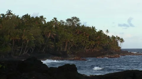 Waves breaking in Hawaiian beach 2 Stock Footage 8759633