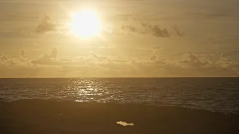 Waves Breaking onto Jagged Rocks Tropical Island Tide Pools Drone Sunrise Stock Footage 288038574