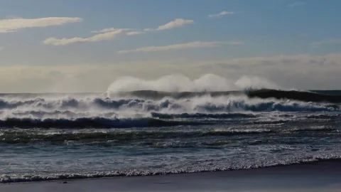 Waves Breaking on an outside reef Video stock 240698803