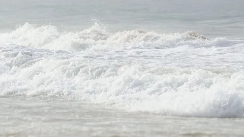 Waves Breaking over Beach at Hikkaduwa, Sri Lanka, with Sound Stock Footage