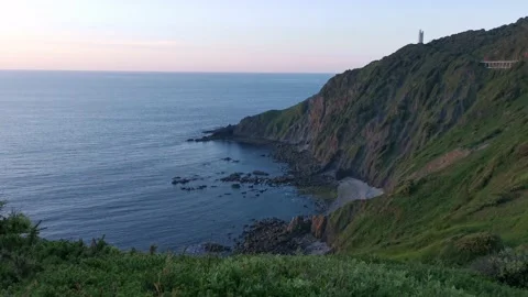Waves breaking over a cove Stock Footage 130855295