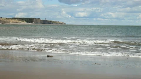 Waves Breaking Over Shore Slow Motion 4k Stock Footage 212081338