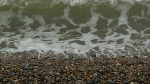 Waves Breaking On A Pebble Beach Close Up 스톡 동영상 144438800