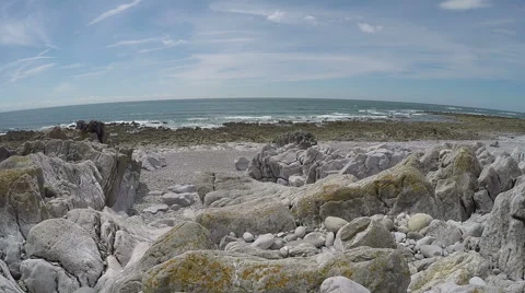 Waves Breaking - Rhossili Bay Stock Footage 65250728