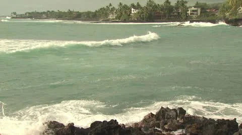 Waves Breaking On The Rocks 3 Stock-Footage 19199342