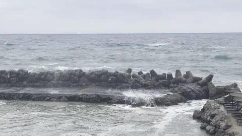 Waves Breaking on Rocks – Crete Coastline, Greece – 4K UHD Stock Footage 308367726